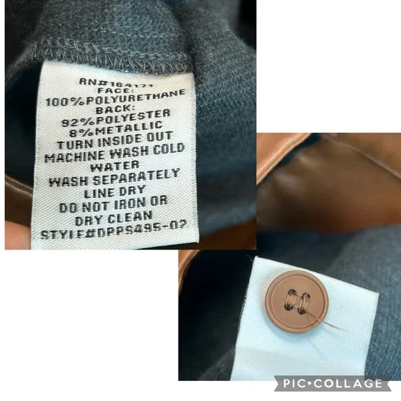 Anthropologie Twentysixhundred Brown faux leather cargo utility wide leg pants - Picture 6 of 17